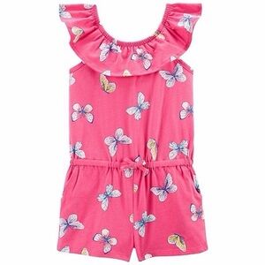 Carter’s Pink Butterfly Ruffle Romper - Size 5T